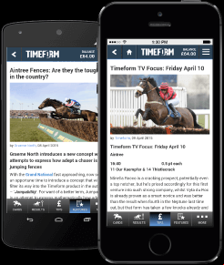 Access features and horse search through the app features and results through the app
