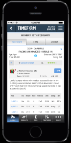 the app on your chosen device, below timeform on apple